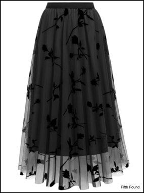 Tulle Midi Skirt High Waist A-Line Pleated Flowy Summer Skirt